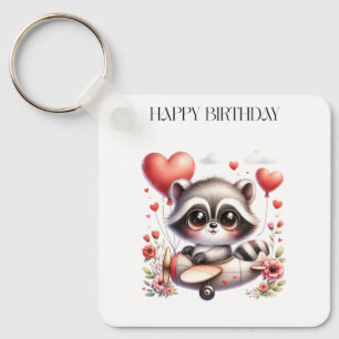 Waschbär-Pilot-Geburtstag Schlüsselanhänger