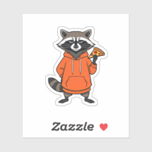 Waschbär-Pizza-Aufkleber – Süßer Cartoon-Scrapbook Aufkleber
