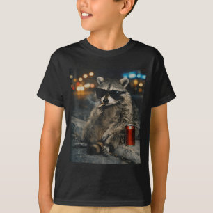 Waschbär raucht Zigarette Lustiges Tier Meme T-Shirt