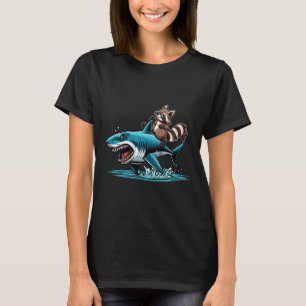 Waschbär-Reit-Shark-Kostüm Meeres-Tierliebhaber Ki T-Shirt