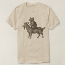 Waschbär-Reitende-Ziege-Lustiges-Shirt – Chaos-Mem