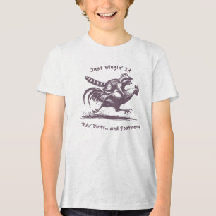 Waschbär-Reitender Hahn – Barnyard Rodeo Cowboy Tri-Blend Shirt