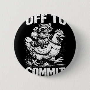 Waschbär reitet auf Huhn, um Softwareentwickler zu Button