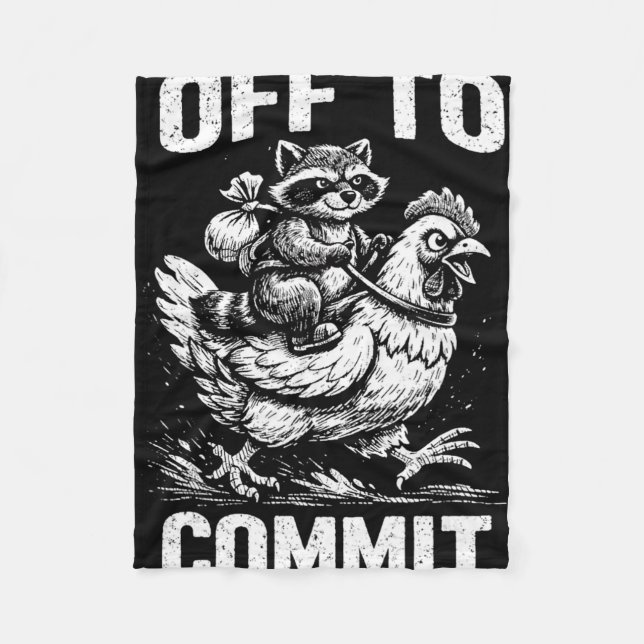 Waschbär reitet auf Huhn, um Softwareentwickler zu Fleecedecke (Vorderseite)