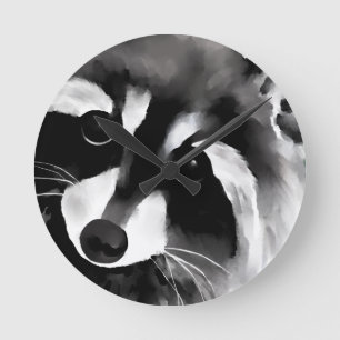 Waschbär Runde Wanduhr