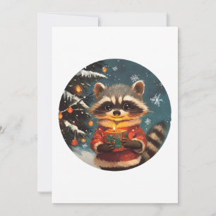 Waschbär Schnee Weihnachtslieder Feiertagskarte