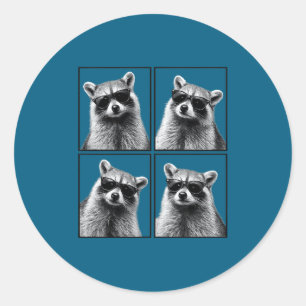 Waschbär-Selfie Süße Waschbär-Selfies Runder Aufkleber