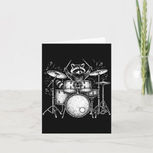 Waschbär spielt D-Musikband Lustiger Waschbär Karte