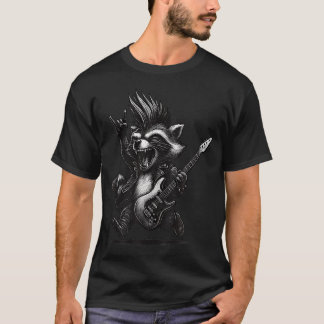 Waschbär spielt Gitarre Rock-Musik-Festival Tier T-Shirt