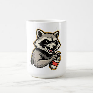 Waschbär-Spray Langarm Kaffeetasse