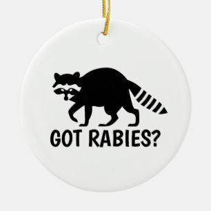 Waschbär Tollwut-infiziert Keramik Ornament