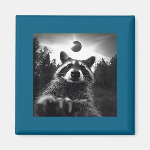 Waschbär-Totale Sonnenfinsternis Totalitäts-Illust Magnet