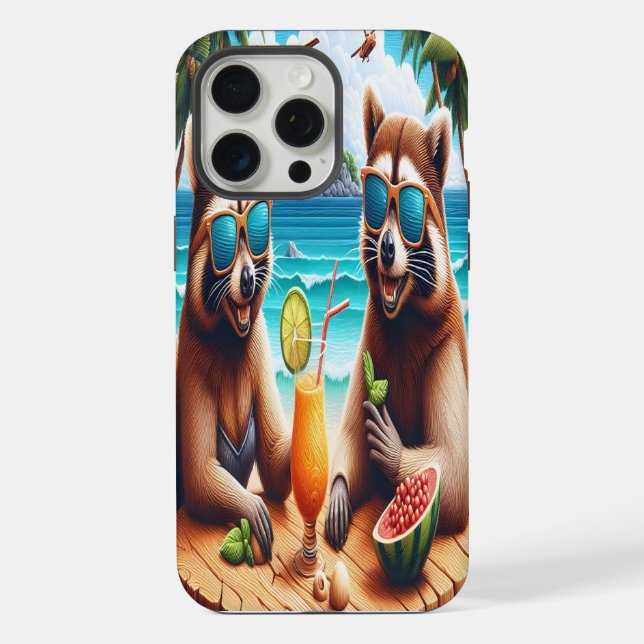 Waschbär-Treffpunkt iPhone Hülle (Rückseite)