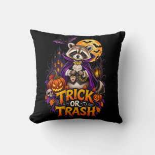 Waschbär Trick or Trash Vampir Halloween Kissen