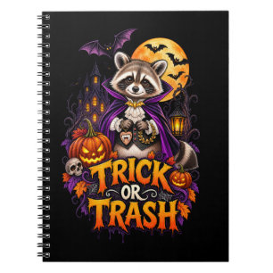 Waschbär Trick or Trash Vampir Halloween Notizblock