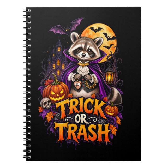 Waschbär Trick or Trash Vampir Halloween  Notizblock (Vorderseite)