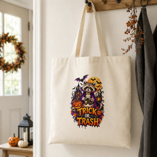Waschbär Trick or Trash Vampir Halloween Tragetasche