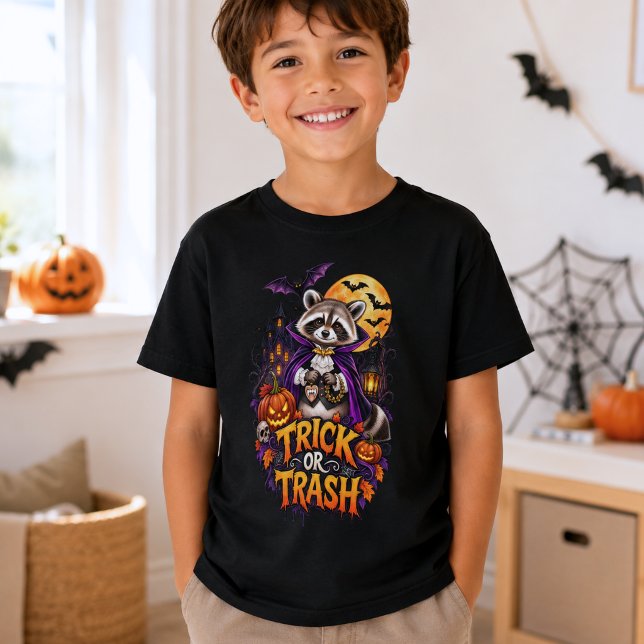 Waschbär Trick or Trash Vampir Halloween  Tri-Blend Shirt (Von Creator hochgeladen)