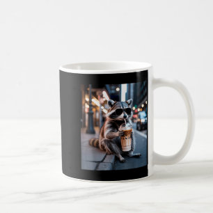 Waschbär trinkt eisgekühlten Kaffee lustiges Tier- Kaffeetasse