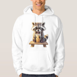 Waschbär trinkt Eiskaffee Hoodie