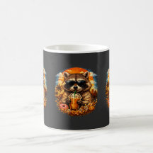 Waschbär trinkt Eiskaffee Lustiges Tier-Meme