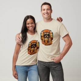 Waschbär trinkt Eiskaffee Lustiges Tier-Meme T-Shirt