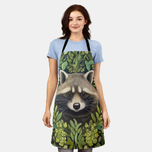 Waschbär und Blattwerk im Jugendstil Schürze
