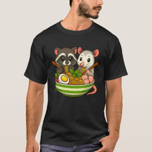 Waschbär und Opossum essen Ramen-Nudeln T-Shirt