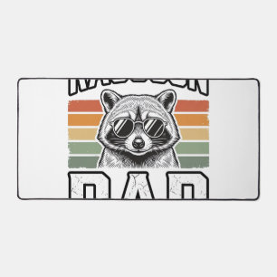 Waschbär-Vater Vintage-Gravur Retro-Vector-Design_ Schreibtischunterlage
