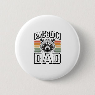 Waschbär-Vater Vintage-Stich Retro-Vector-Design_ Button