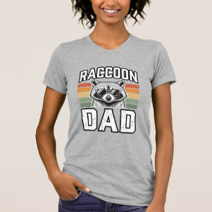 Waschbär-Vater Vintage-Stich Retro-Vector-Design_ T-Shirt