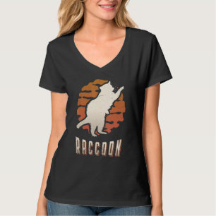 Waschbär Vintage Retro Klassisches Tier Sonnenunte T-Shirt