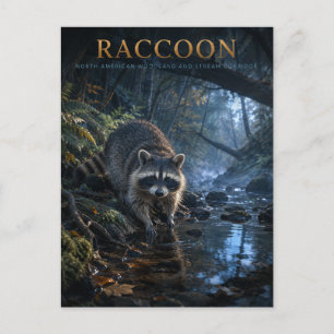 Waschbär-Waldstrom TIERE Postkarte