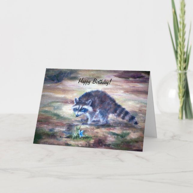 Waschbär, was dieses Birtday ist Karte (Vorderseite)