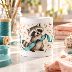 Waschbär-Wasserfarben-Storybook-Tasse mit Band Kaffeetasse