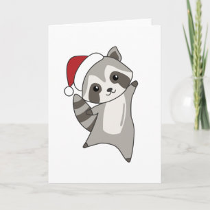 Waschbär Weihnachten Schnee Winter Waschbären Karte