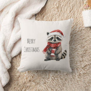 Waschbär Weihnachtsmann Hut Weihnachten Kissen