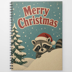 Waschbär-Winterdrift-Tier-Weihnachten Notizblock