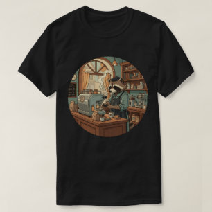 Waschbären-Barista - Gemütliches Vintage-Café T-Shirt