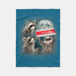 Waschbären-Meme 3 Waschbären heulen am Mond Lustig Fleecedecke