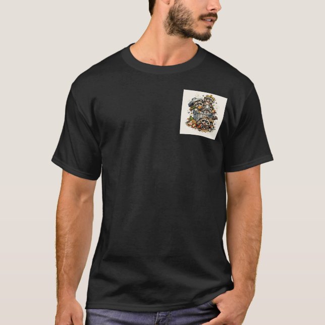 Waschbären-Party T-Shirt (Vorderseite)