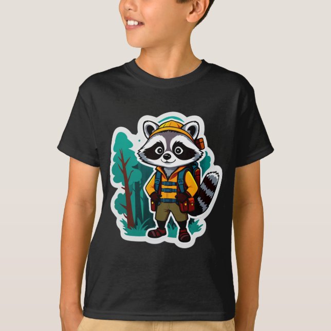 Waschbären-Wald-Entdecker T-Shirt (Vorderseite)