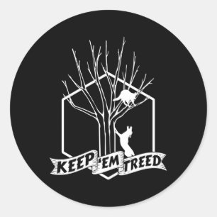 Waschbärenjagd Keep Em' Treed Vintage-Jagd-Ausrüst Runder Aufkleber