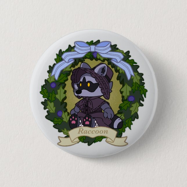 Waschbärknopf Button (Vorderseite)