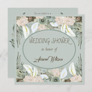 Waschbecken Grün und Vanilla Creme Dusche Einladung