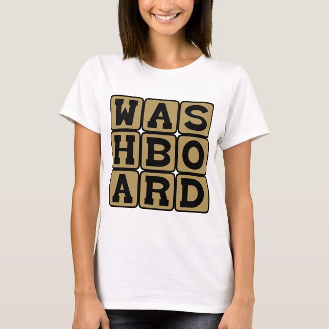 Waschbrett, Waschwerkzeug oder Abs T-Shirt (Vorderseite)