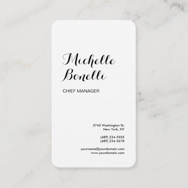 Wäsche Beruflich Minimalistisch Schwarz-weiß moder Visitenkarte (Vorderseite)