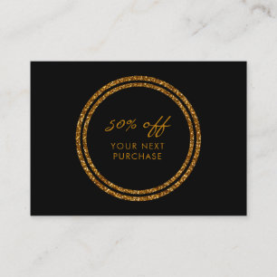 Wäsche-Boutique Schwarz und Gold Rabatt-Coupon Rabattkarte