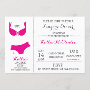 Wäsche-Brautparty Bachelorette Einladungen