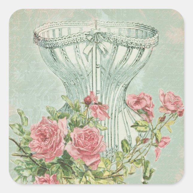 Wäsche-Brautparty-Bevorzugung etikettiert antikes Quadratischer Aufkleber (Vorderseite)